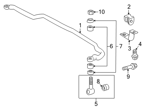 2003 Toyota Land Cruiser Stabilizer Bar & Components Diagram 2 - Thumbnail