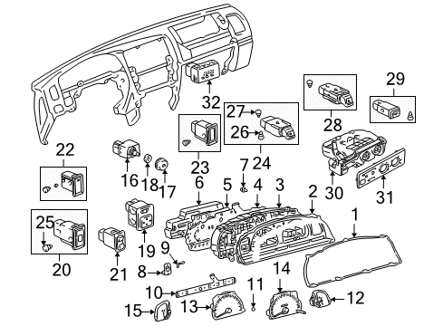 1999 Toyota 4Runner A/C & Heater Control Units Diagram