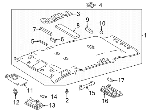2025 Toyota RAV4 Interior Trim - Roof Diagram 5 - Thumbnail