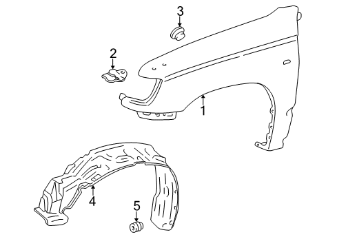1999 Toyota 4Runner Fender & Components Diagram