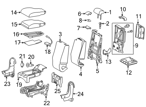 2020 Toyota Tundra Front Seat Components Diagram