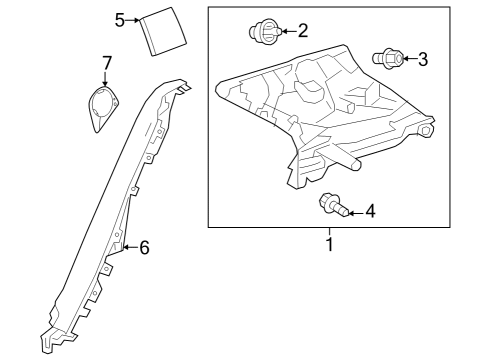 2025 Toyota GR Corolla Interior Trim - Quarter Panels Diagram