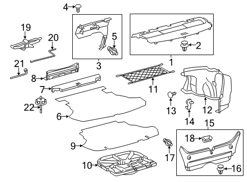 2012 Toyota Camry Interior Trim - Rear Body Diagram