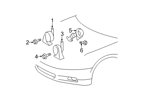 2008 Toyota Camry Alarm Horn Diagram for 86510-07010