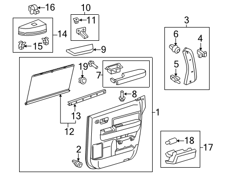 2017 Toyota Sequoia Interior Trim - Rear Door Diagram