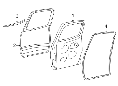 2002 Toyota Tacoma Door & Components Diagram