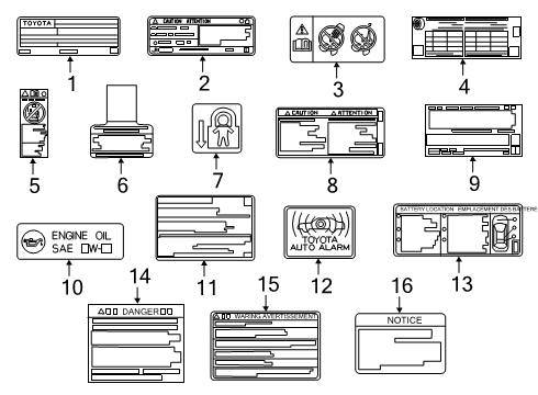 2020 Toyota Corolla Information Labels Diagram