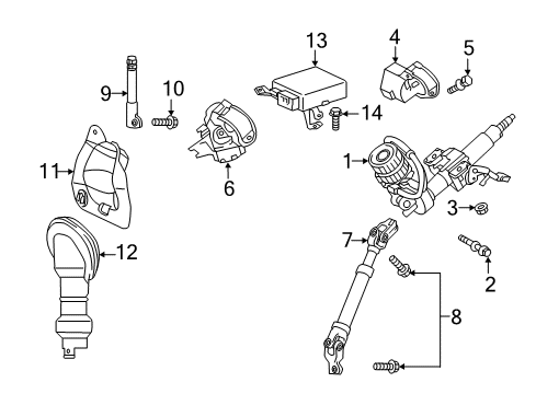 2015 Scion tC Steering Column Assembly Diagram