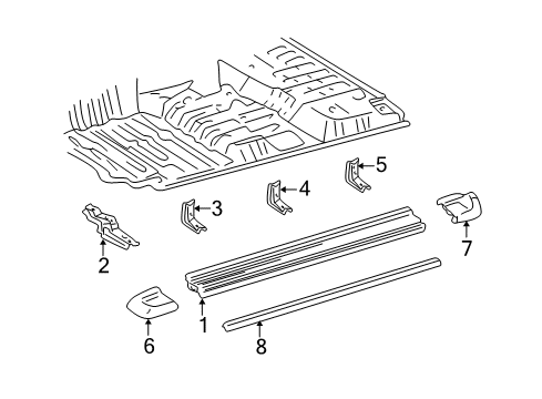 2002 Toyota Land Cruiser Exterior Trim - Pillars Diagram