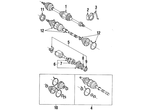 1993 Toyota Celica Drive Axles - Front Diagram