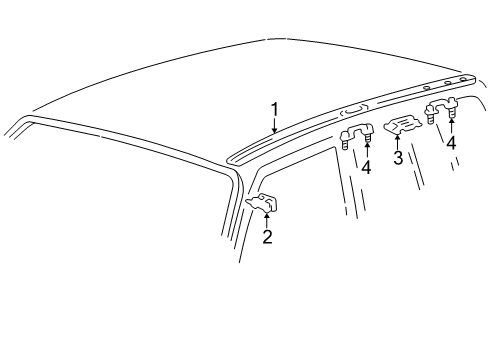 2000 Toyota RAV4 Exterior Trim - Roof Diagram