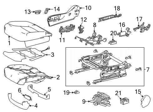 2025 Toyota Land Cruiser Passenger Seat Components Diagram 3 - Thumbnail