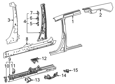 2025 Toyota Sienna Center Pillar & Rocker Diagram