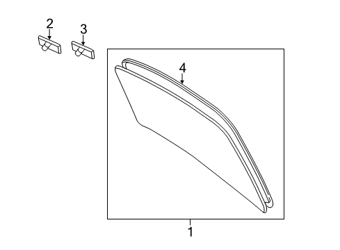 2009 Toyota Camry Glass & Hardware - Back Glass Diagram 3 - Thumbnail