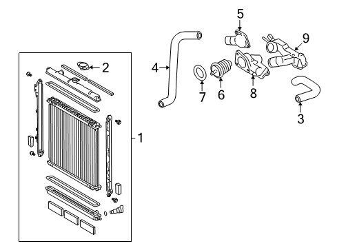 2007 Toyota Tundra Radiator & Components Diagram
