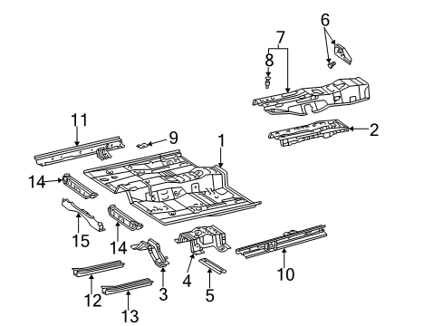2004 Toyota Camry Floor & Rails Diagram 2 - Thumbnail