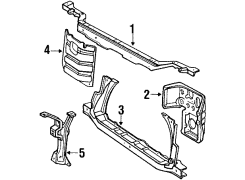 1987 Toyota Tercel Radiator Support - Belts Diagram 3 - Thumbnail