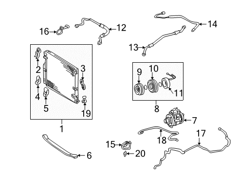 2002 Toyota Land Cruiser A/C Condenser Diagram