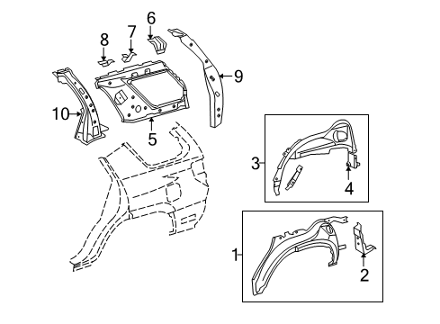 2024 Toyota 4Runner Inner Structure - Quarter Panel Diagram