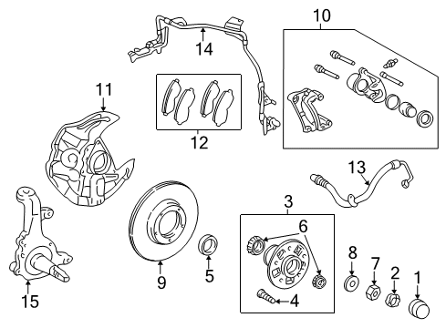 2002 Toyota Tacoma Brake Components Diagram 2 - Thumbnail