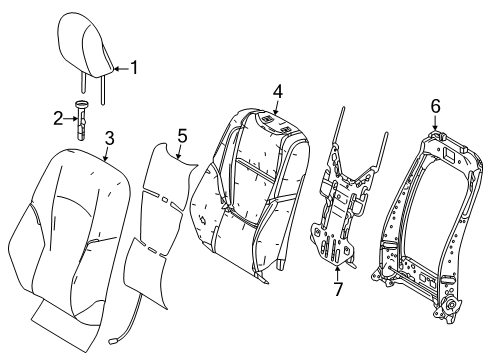 2025 Toyota Land Cruiser Driver Seat Components Diagram
