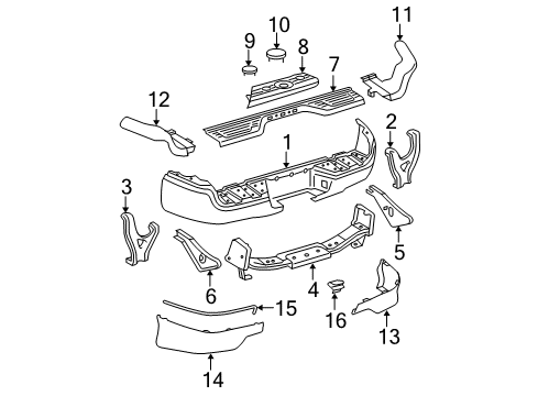 2014 Toyota Tacoma Bumper & Components - Rear Diagram