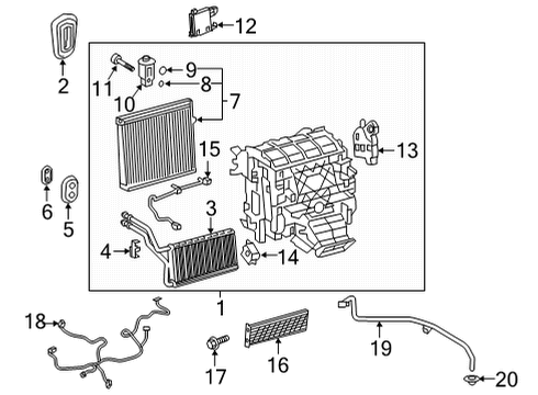2024 Toyota Venza A/C Evaporator & Heater Components Diagram