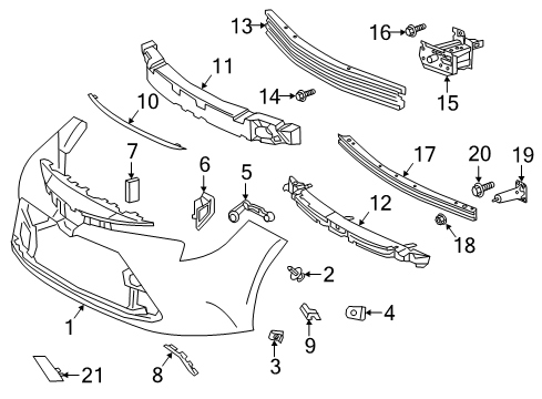 2020 Toyota Corolla Bumper & Components - Front Diagram 3 - Thumbnail