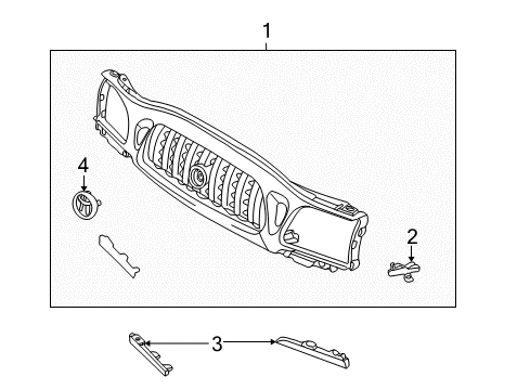 2003 Toyota Tacoma Grille & Components Diagram