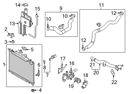 2017 Toyota Yaris iA Radiator & Components Diagram