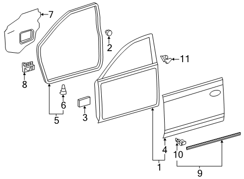 2012 Toyota Camry Door & Components Diagram