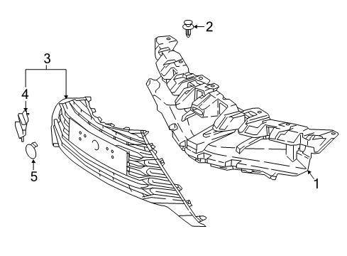 2018 Toyota Yaris Grille & Components Diagram