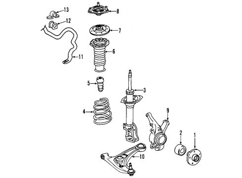 2013 Scion xD Lower Control Arm - Front Diagram