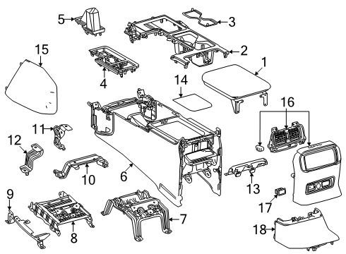 2025 Toyota Land Cruiser Center Console Diagram