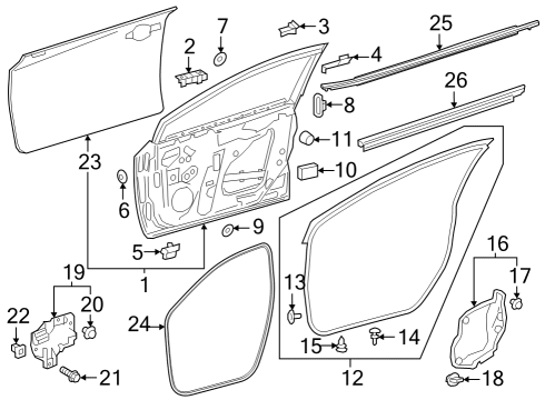 2024 Toyota GR Corolla Door & Components Diagram