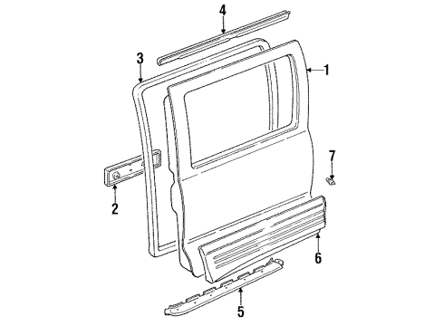 1991 Toyota Previa Door & Components Diagram