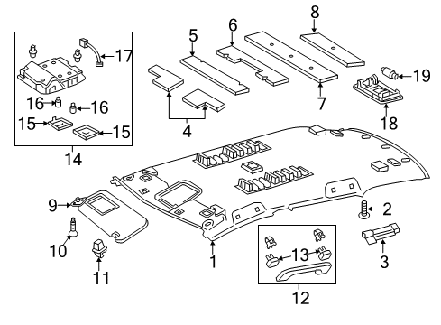 2018 Toyota Corolla iM Interior Trim - Roof Diagram