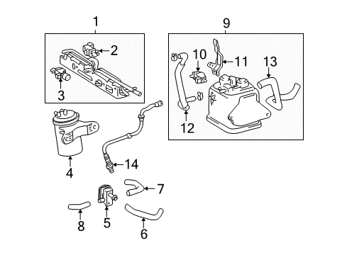 1998 Toyota Sienna Tank, Vacuum Surge W/Bracket Diagram for 25729-0A010