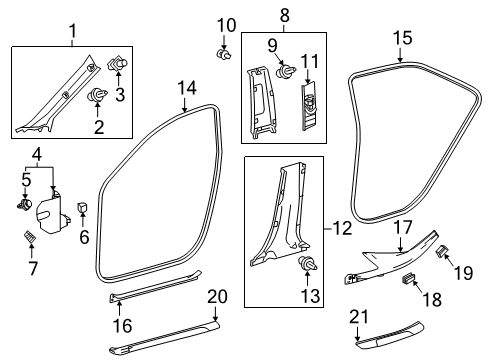 2018 Toyota Camry Interior Trim - Pillars Diagram 2 - Thumbnail