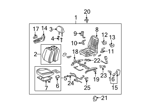 2015 Scion xB Recline Handle, Fawn, Passenger Side Diagram for 72525-42010-B0