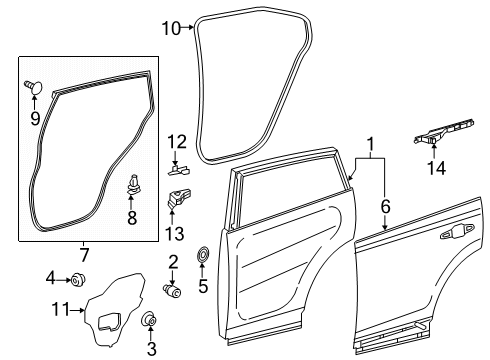 2025 Toyota Corolla Cross Door & Components Diagram