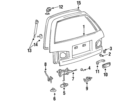 1993 Toyota Camry Gate & Hardware Diagram