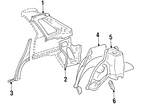 1985 Toyota Tercel Lock Pillar, Driver Side Diagram for 61512-16900