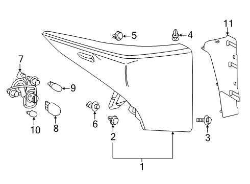 2020 Toyota Prius AWD-e Bulbs Diagram