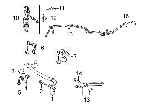 2019 Toyota Land Cruiser Tube Assembly, Rear Diagram for 48880-60060