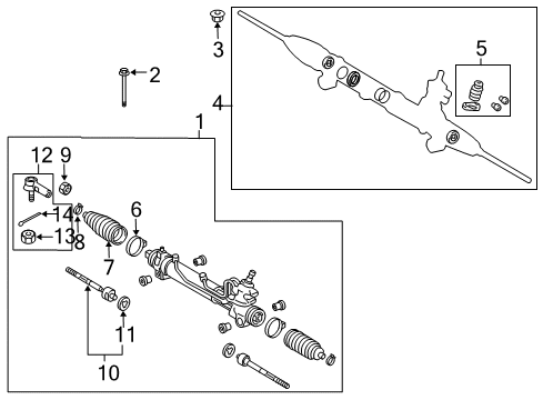 2005 Toyota RAV4 Steering Gear & Linkage Diagram