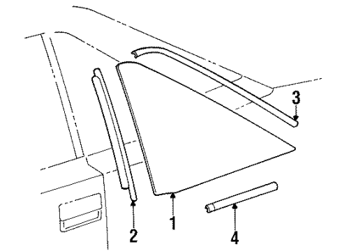 1987 Toyota MR2 Glass & Hardware - Quarter Panel Diagram