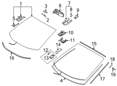2024 Toyota Venza Glass - Windshield Diagram