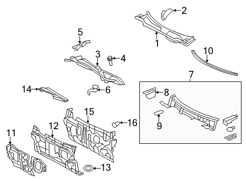2012 Toyota Camry Cowl Diagram
