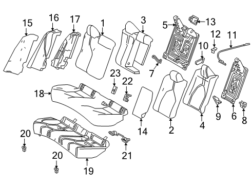 2020 Toyota Camry Cushion Cover, Gray, Rear Diagram for 71075-06G71-B6